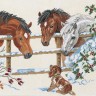 Набор для вышивания Eva Rosenstand 92-741 Лошадки и щенок