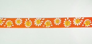 SAFISA 25305-15мм-61 Лента репсовая с напечатаным рисунком, ширина 15 мм, цвет 61 - оранжевый
