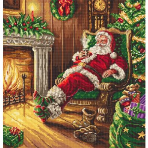 LetiStitch L8052 Santa's rest by the chimney