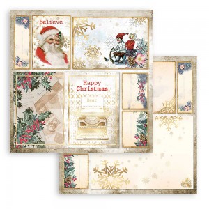 Stamperia SBB829 Бумага двухсторонняя для скрапбукинга "Романтическое Рождество - открытки Санта Клаусу"