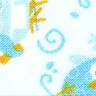 SAFISA 6528-20мм-01 Косая бейка с рисунком, хлопок/полиэстер, ширина 20 мм, цвет 01 - белый/голубой