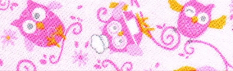 SAFISA 6528-20мм-02 Косая бейка с рисунком, хлопок/полиэстер, ширина 20 мм, цвет 02 - белый/розовый