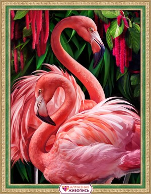 Алмазная живопись АЖ-1739 Пара фламинго