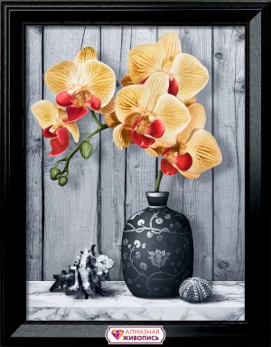 Алмазная живопись АЖ-1865 Орхидея на мраморе