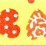 SAFISA 6530-20мм-109 Косая бейка с рисунком, хлопок/полиэстер, ширина 20 мм, цвет 109 - желтый/оранжевый