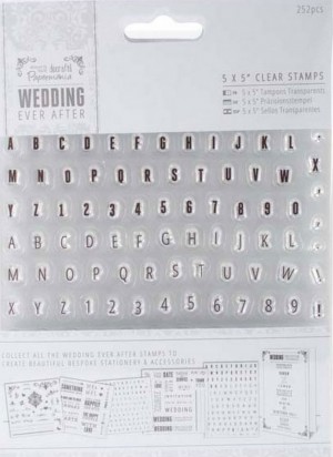 Docrafts PMA158902 Набор штампов Wedding Мини алфавит и цифры
