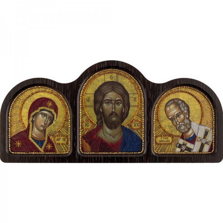 Набор для вышивания Нова Слобода СЕ6005 Триптих "Богородица, Спаситель, Николай Чудотворец"