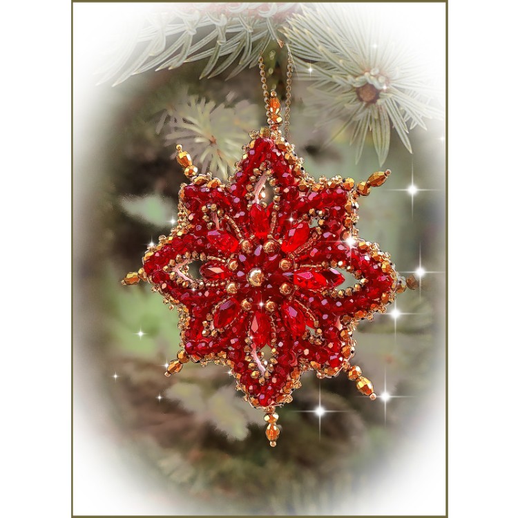 Набор для вышивания Образа в каменьях Е-15 Рождественская звезда "Кардинал"