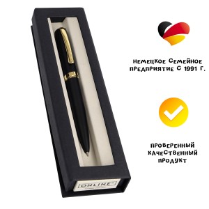 Online 34596 Ручка шариковая "Eleganza", толщина линии M, корпус черный с золотом