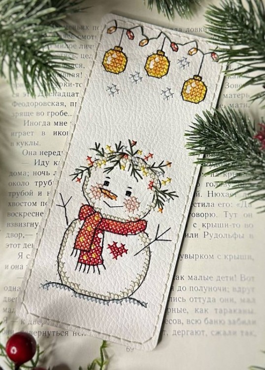 Набор для вышивания Neocraft НК-25-06 Закладка для книг "Снеговик"