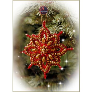 Образа в каменьях Е-16 Рождественская звезда "Амарант"
