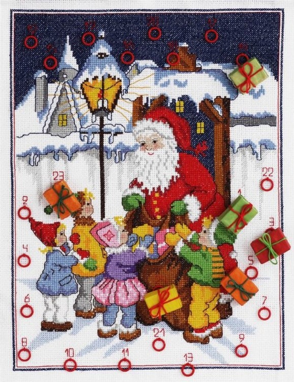 Набор для вышивания Anchor 03504 Календарь "Санта и дети"