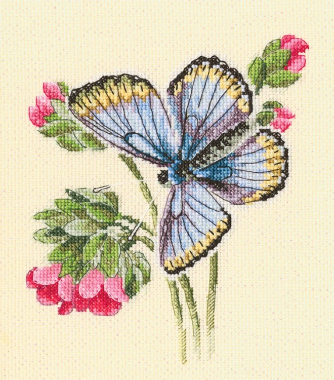 Набор для вышивания РТО M749 Бабочка села на нежный цветок