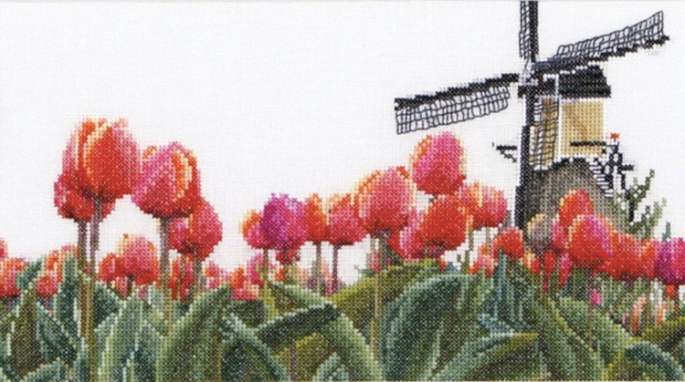 Набор для вышивания Thea Gouverneur 473 Bulbfield Tulips (Полевые тюльпаны)