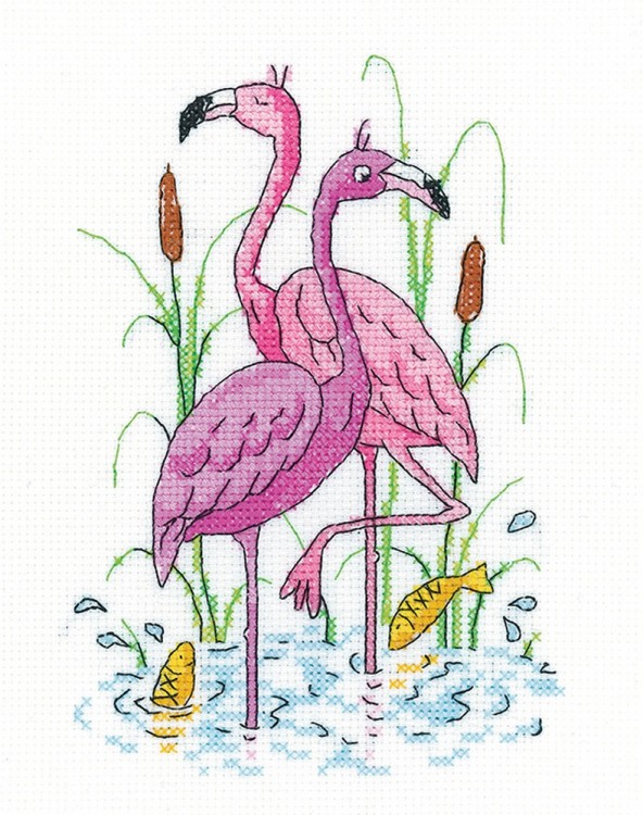 Набор для вышивания Heritage KCFL1497A Flamingos (Фламинго)