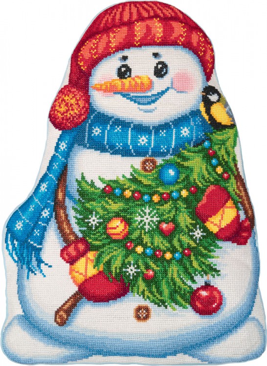 Набор для вышивания Панна PD-7302 Подушка "Снеговик"