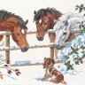 Набор для вышивания Eva Rosenstand 12-741 Лошадки и щенок