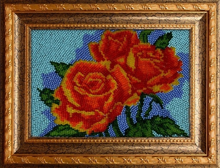 Набор для вышивания Вышиваем бисером В-101 Алые розы