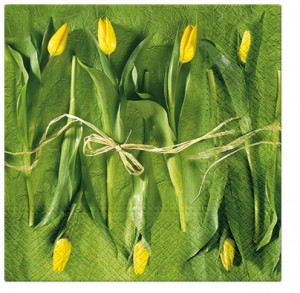 PAW Decor Collection SDL228300 Салфетка трехслойная для декупажа "Свежие тюльпаны"