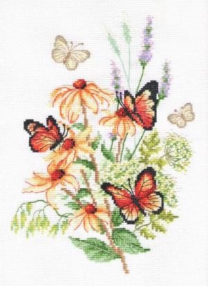 Многоцветница МКН 53-14 Эхинацея и бабочки