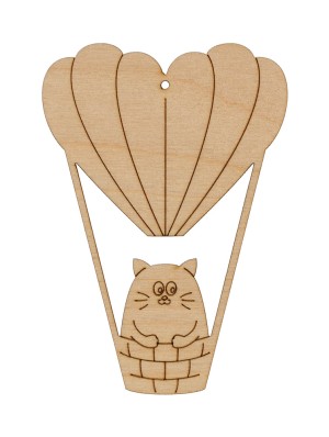 Mr.Carving ВД-875 На шаре Заготовка для декорирования Подвеска "Котик на воздушном шаре"