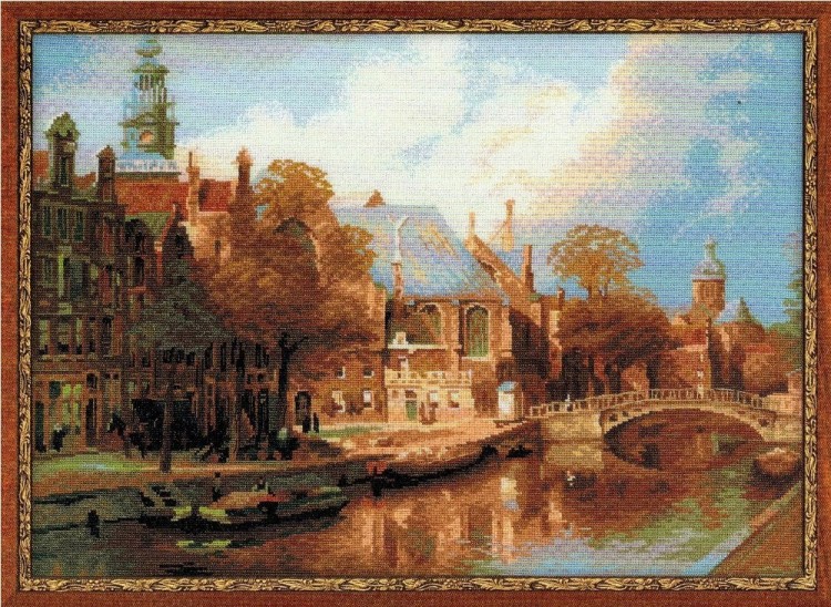 Набор для вышивания Риолис 1189 "Старая церковь и Церковь св. Николая Чудотворца. Амстердам" по мотивам картины И. Клинкенберга