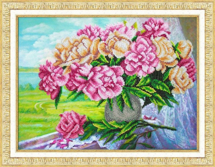 Набор для вышивания Паутинка Б-1274 Розовые пионы