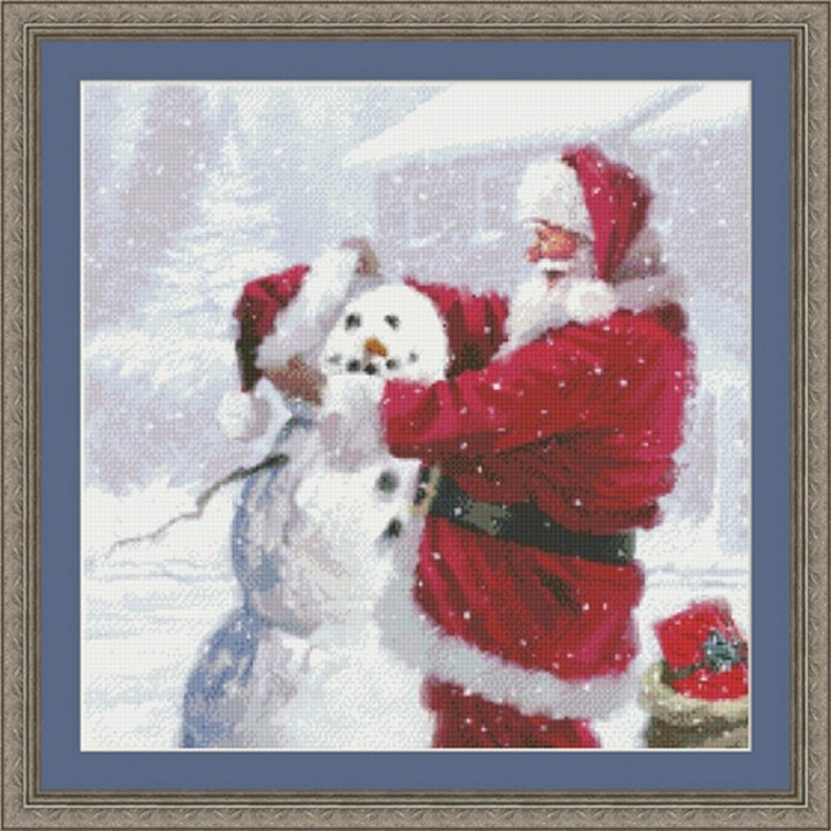 Набор для вышивания Kustom Krafts 97697 Санта и снеговик
