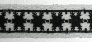IEMESA I614/14 Кружево - вышивка на тюле, 100 % полиэстер, ширина 30 мм, цвет черный