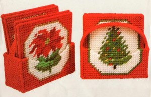 Columbia-Minerva 8329 Poinsettia Coasters or Christmas Tree Coasters