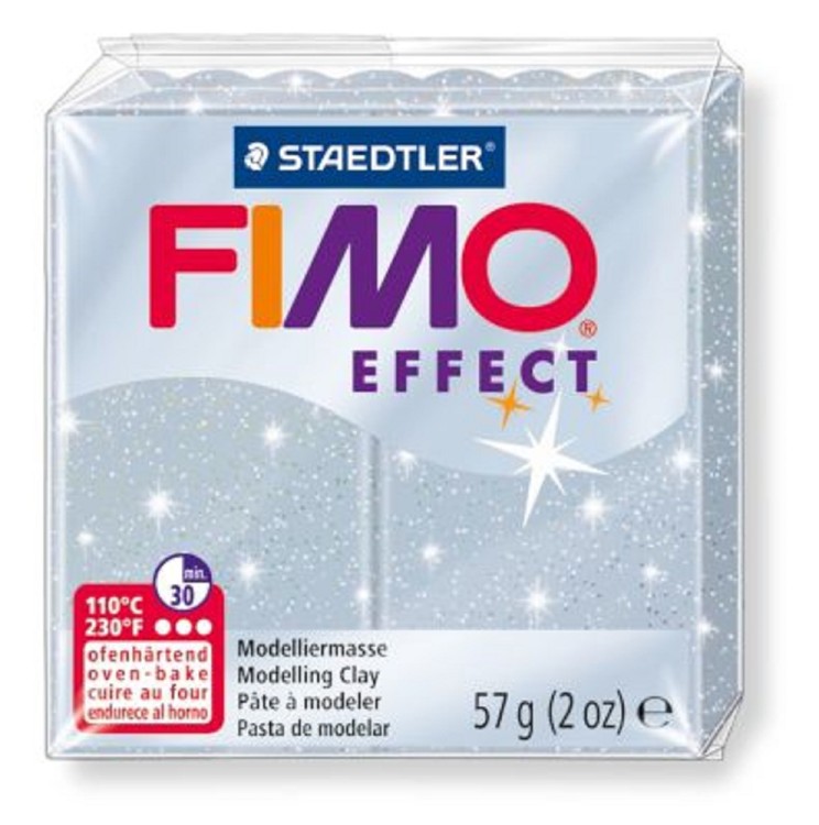 Fimo 8020-812 Полимерная глина Effect серебряная с блестками