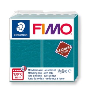 Fimo 8010-369 Полимерная глина "Leather-Effect" голубая лагуна