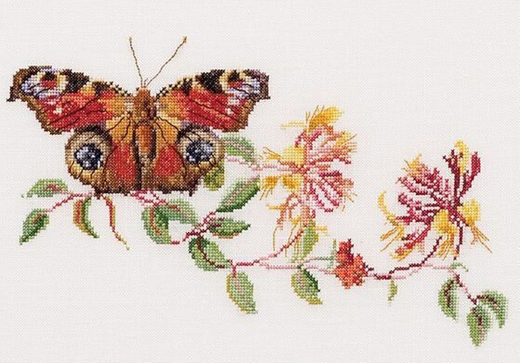 Набор для вышивания Thea Gouverneur 439A Butterfly-Honeysuckle