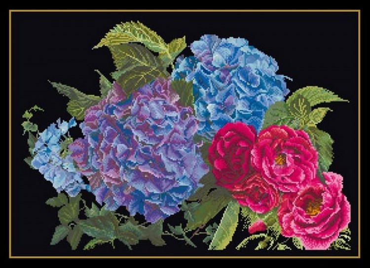 Набор для вышивания Thea Gouverneur 442.05 Hydrangea and Rose