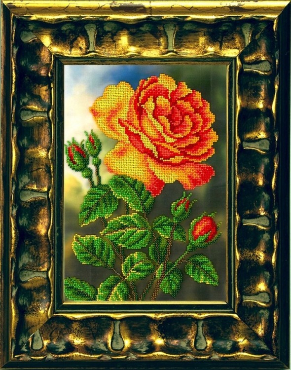 Набор для вышивания Вышиваем бисером В-110 Цветущая роза