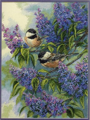 Dimensions 35258 Chickadees & Lilacs (made in USA)