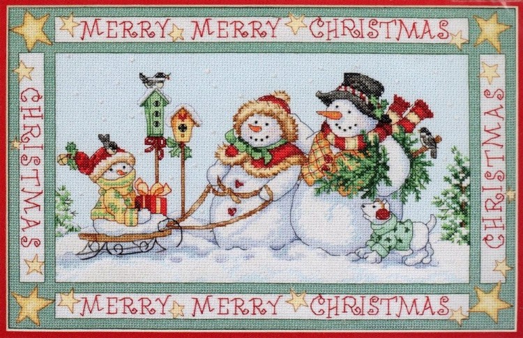 Набор для вышивания Dimensions 08760 Snow Family Christmas (made in USA)