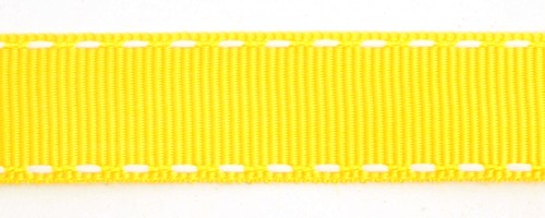 SAFISA 352-15мм-32 Лента репсовая с "прострочкой", ширина 15 мм, цвет 32 - желтый