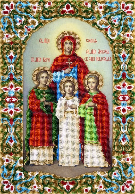 Набор для вышивания Панна CM-1807 (ЦМ-1807) Икона Святых мучениц Веры, Надежды, Любови и матери их Софии