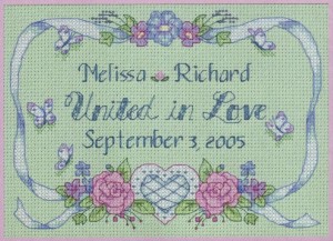 Dimensions 06963 Ribbon of Love Wedding Record (made in USA)