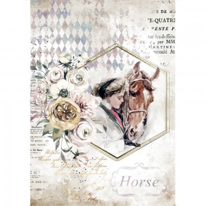 Stamperia DFSA4580 Бумага рисовая "Девушка с лошадью"