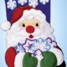 Design Works 5291 Сапожок для подарков "Санта со снежинкой"
