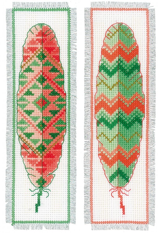 Набор для вышивания Vervaco PN-0156894 Закладка "Перья" (2 дизайна)