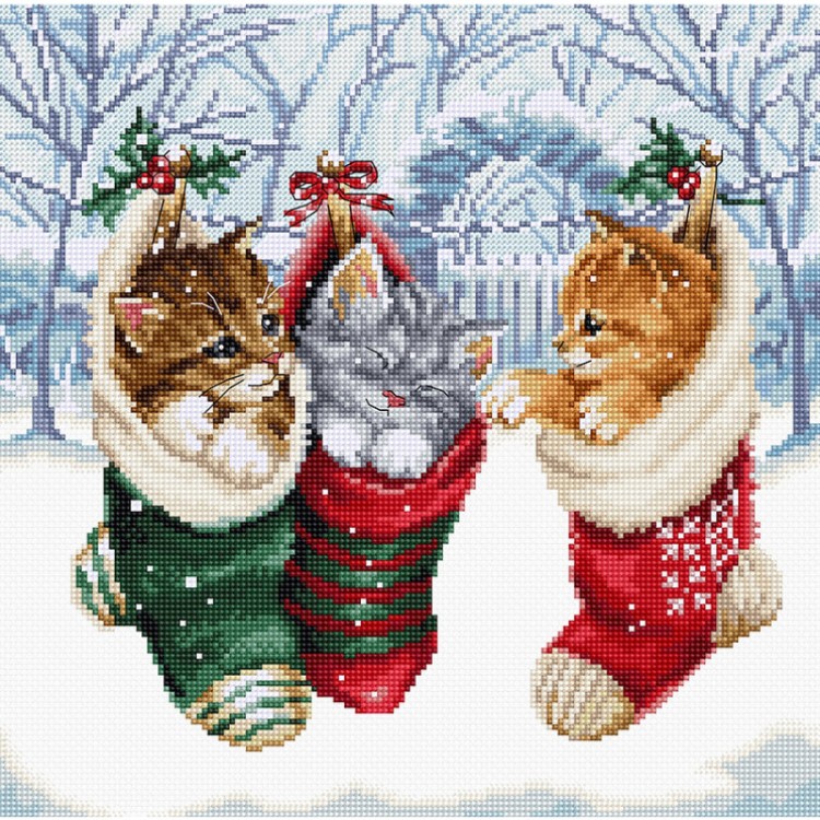 Набор для вышивания LetiStitch L8087 Snowy Kitties