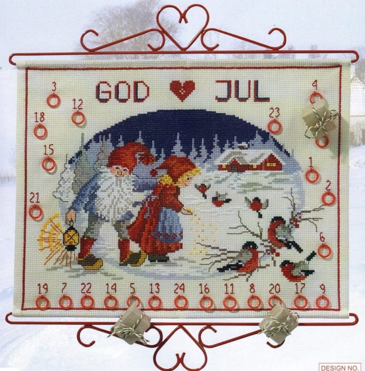 Набор для вышивания Permin 34-7807 Рождественский календарь