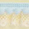 Matsa 5344442/1550 Рюш декоративный с помпонами, ширина 20 мм, цвет сливочный с голубым