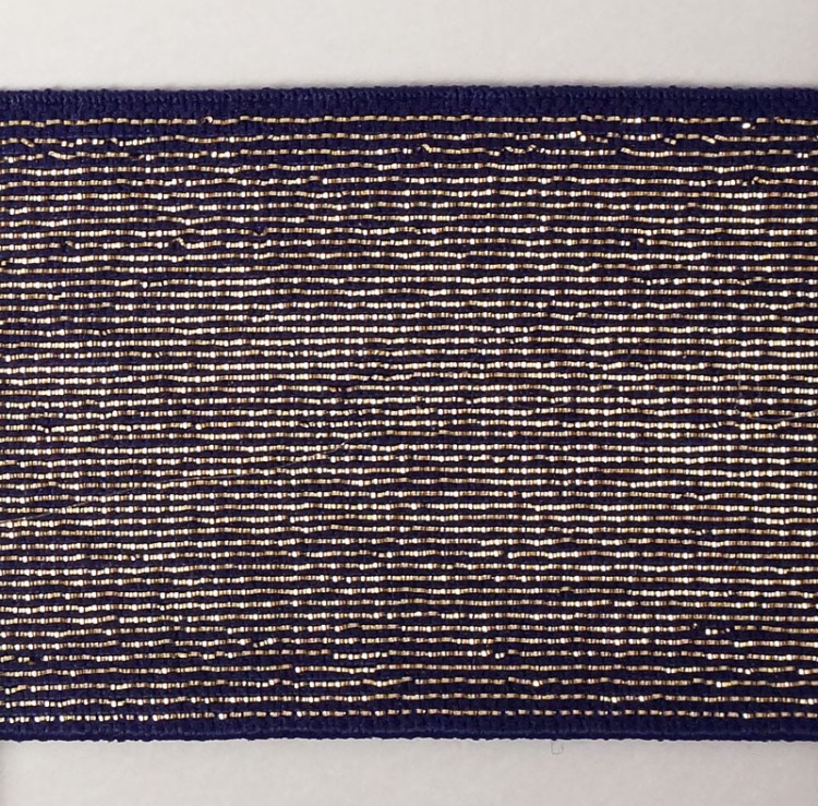 Matsa 62050/40/O/7012 Резинка-пояс с люрексом, ширина 40 мм, цвет фиолетовый с золотом