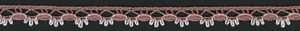 IEMESA 3480/H3 Мерсеризованное хлопковое кружево, ширина 10 мм, цвет темно-розовый с белым