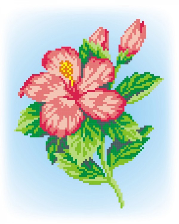 Набор для вышивания М.П.Студия КН-372 Розовый цветок