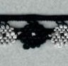 IEMESA 3615/J0 Мерсеризованное хлопковое кружево, ширина 13 мм, цвет черный с серебристым